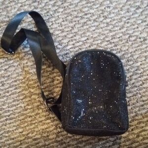 MMS Black Sequin Crossbody Bag